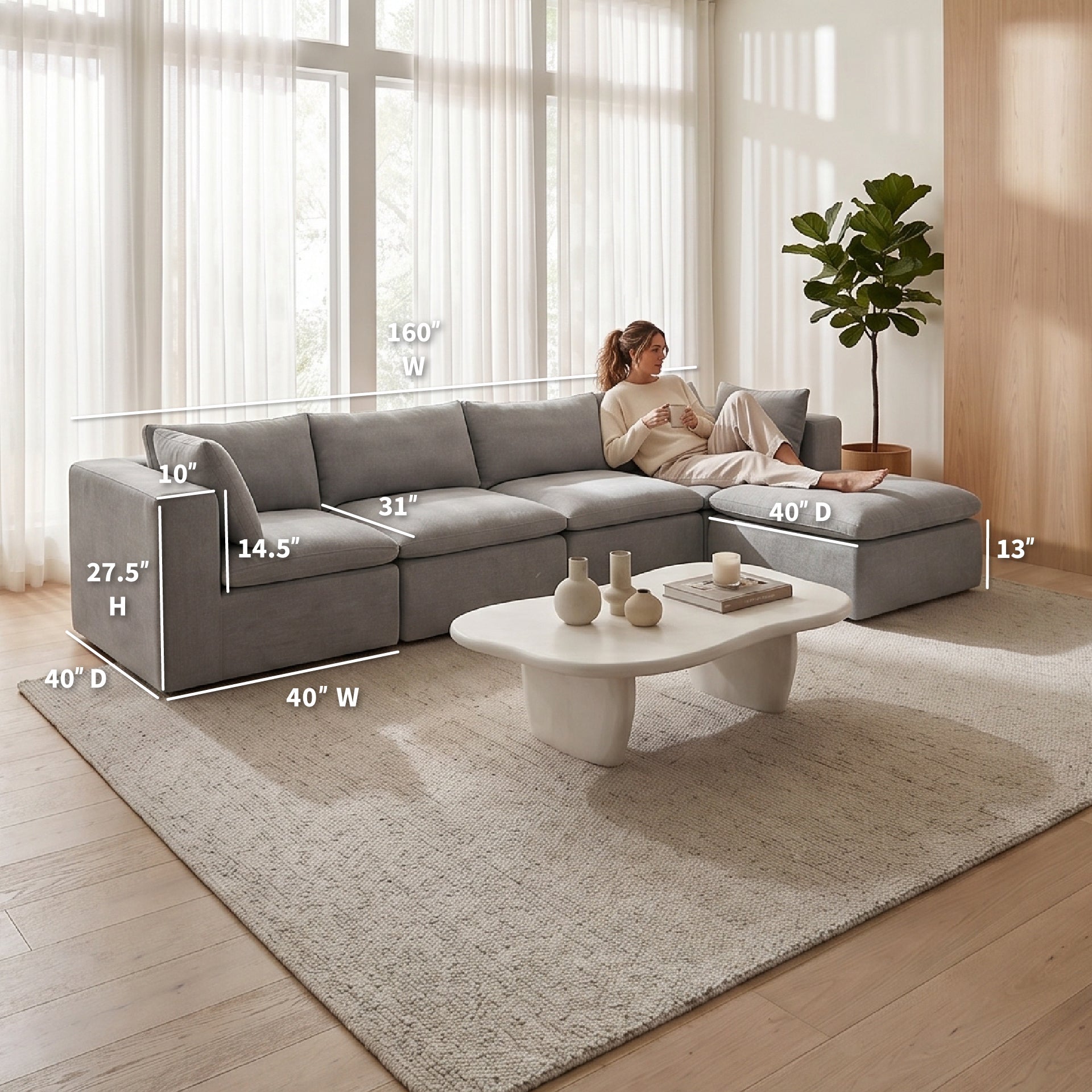 Averra™ 5 Piece Modular Sectional Sofa